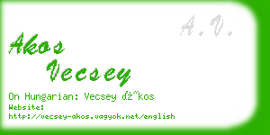 akos vecsey business card